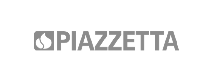 Piazzetta brand logo with a flame icon to the left of the text.