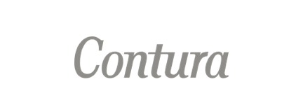 Contura brand logo in gray serif font on a white background.