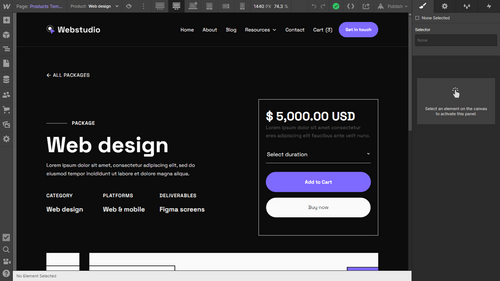 Ecommerce Page - Webstudio X Webflow Template