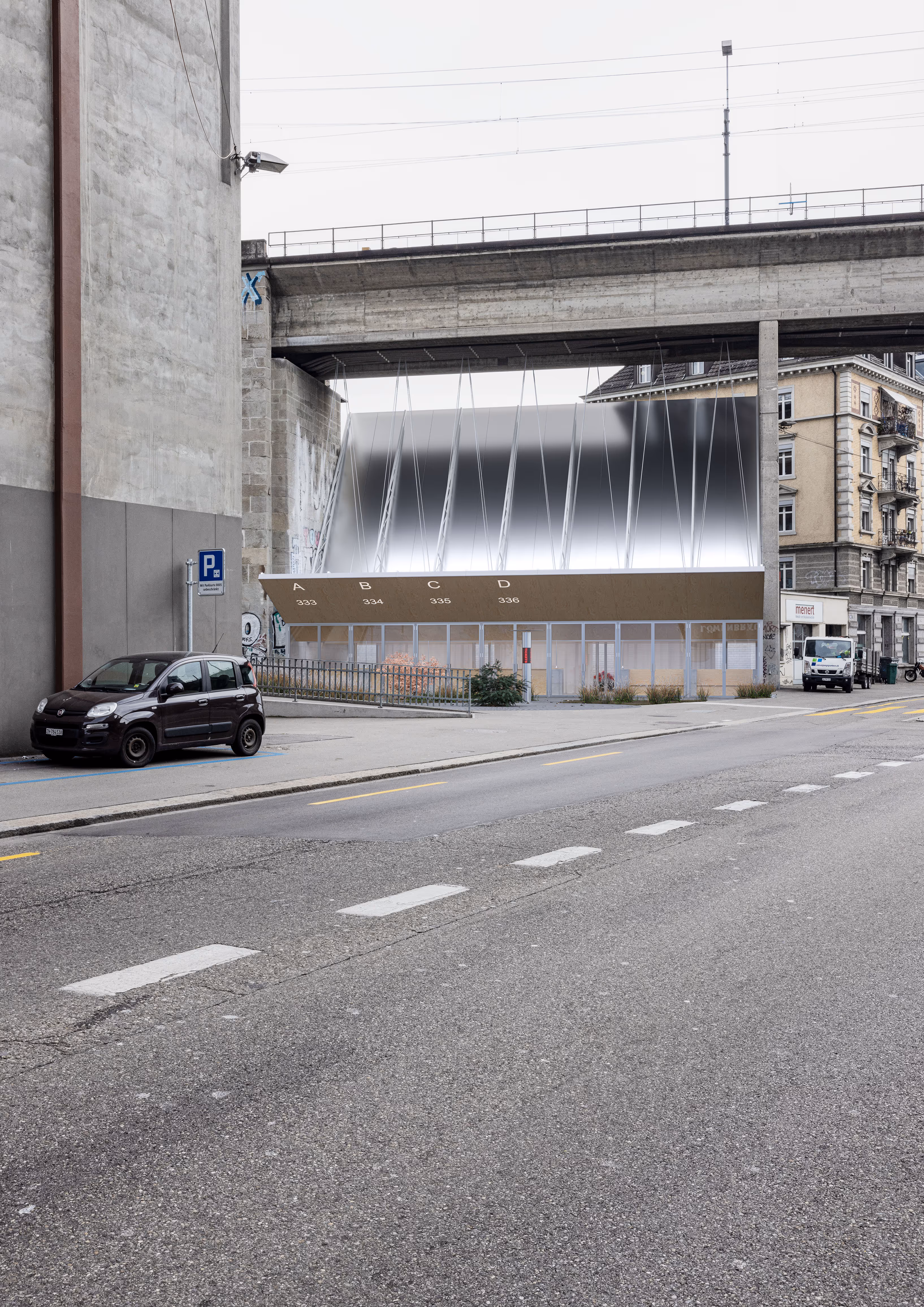 Rendering Verwaltungsgebäude Dammsteg, Zürich 'Counterweight'