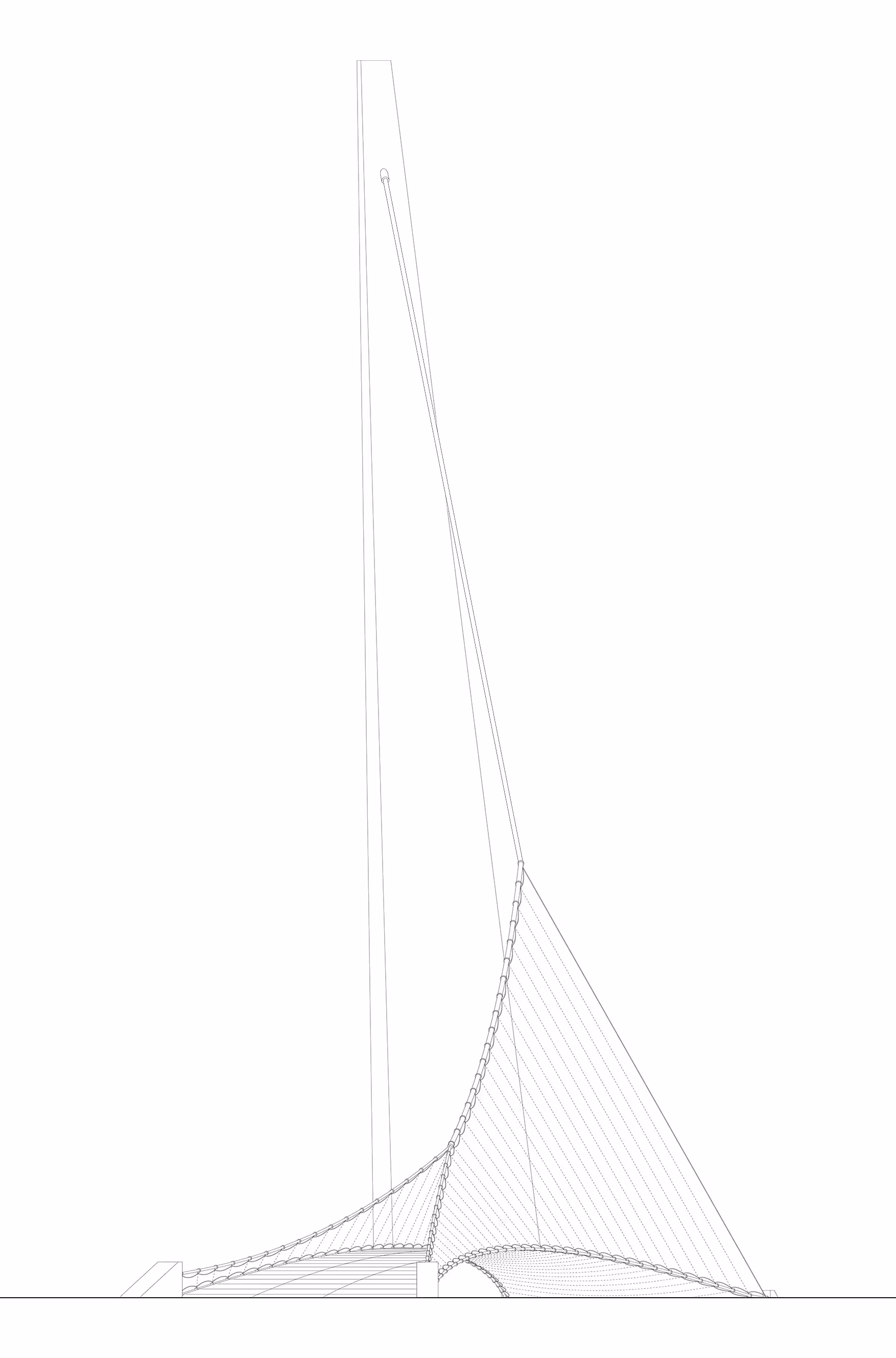 Ansicht Fussgängerbrücke Europaplatz, Zürich 'Mit Nadel und Faden'