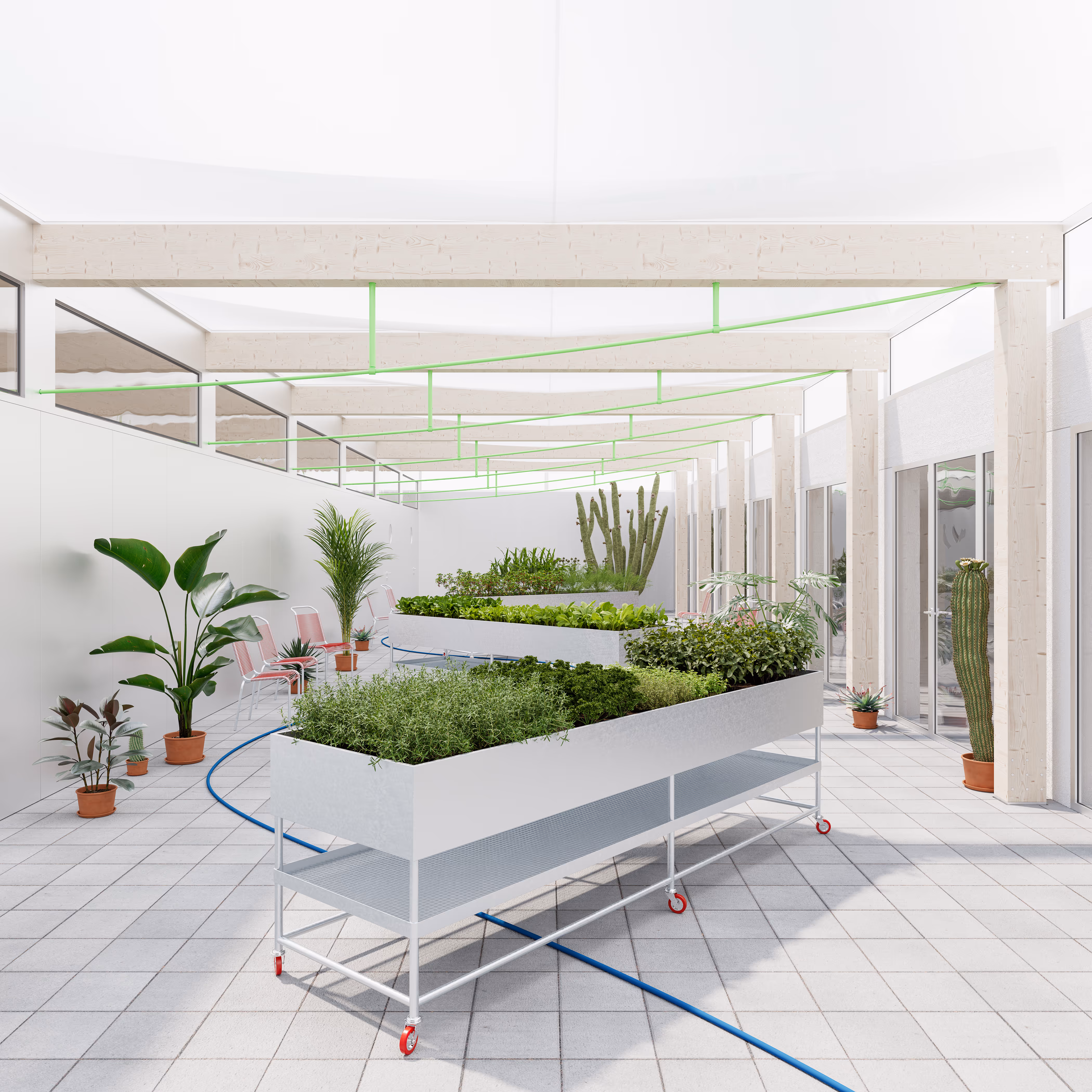 Rendering Wintergarten Erweiterung Schule Buechholz 'Bankett'