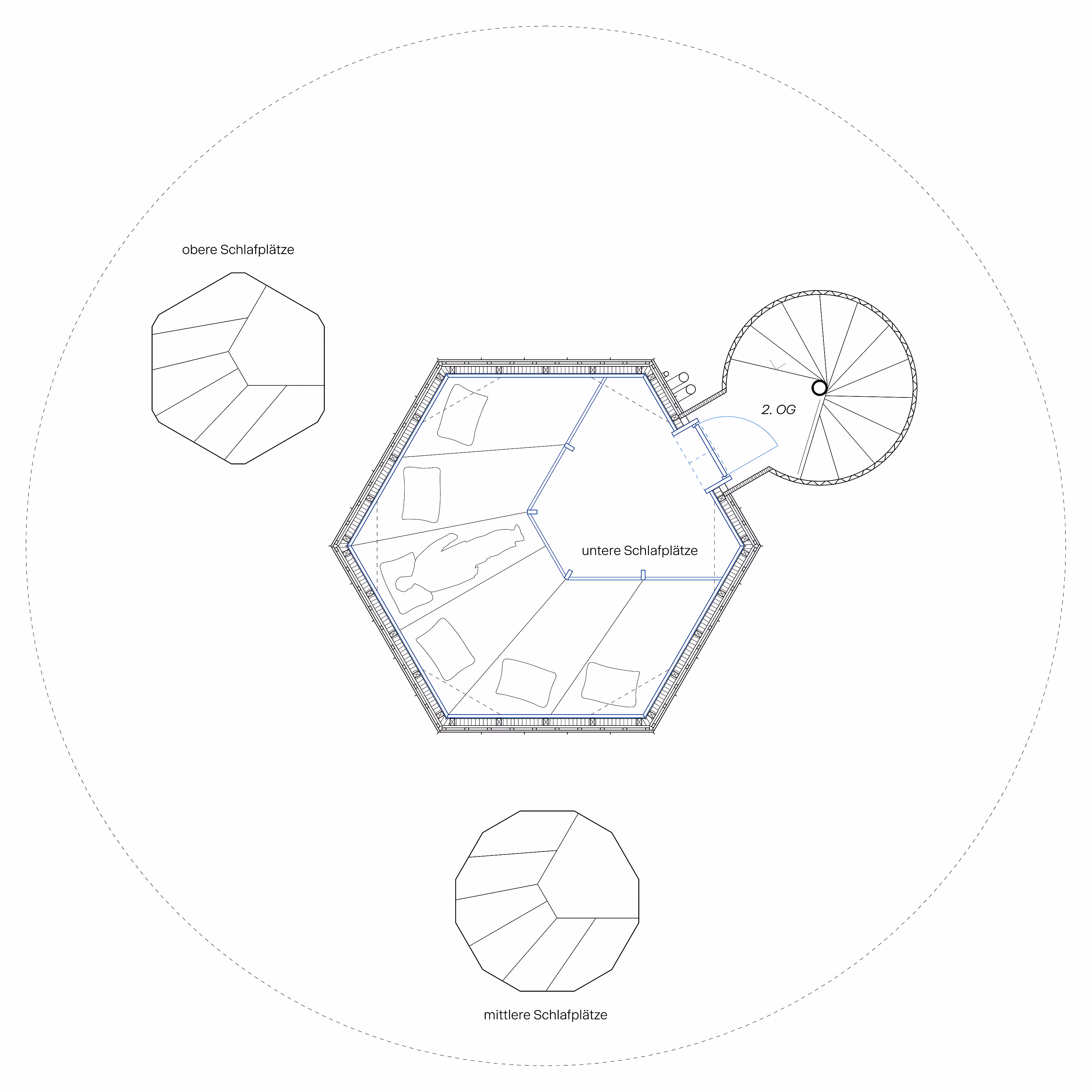 Grundriss 2.OG Erneuerung Grassenbiwak SAC, Tierberg 'Up'