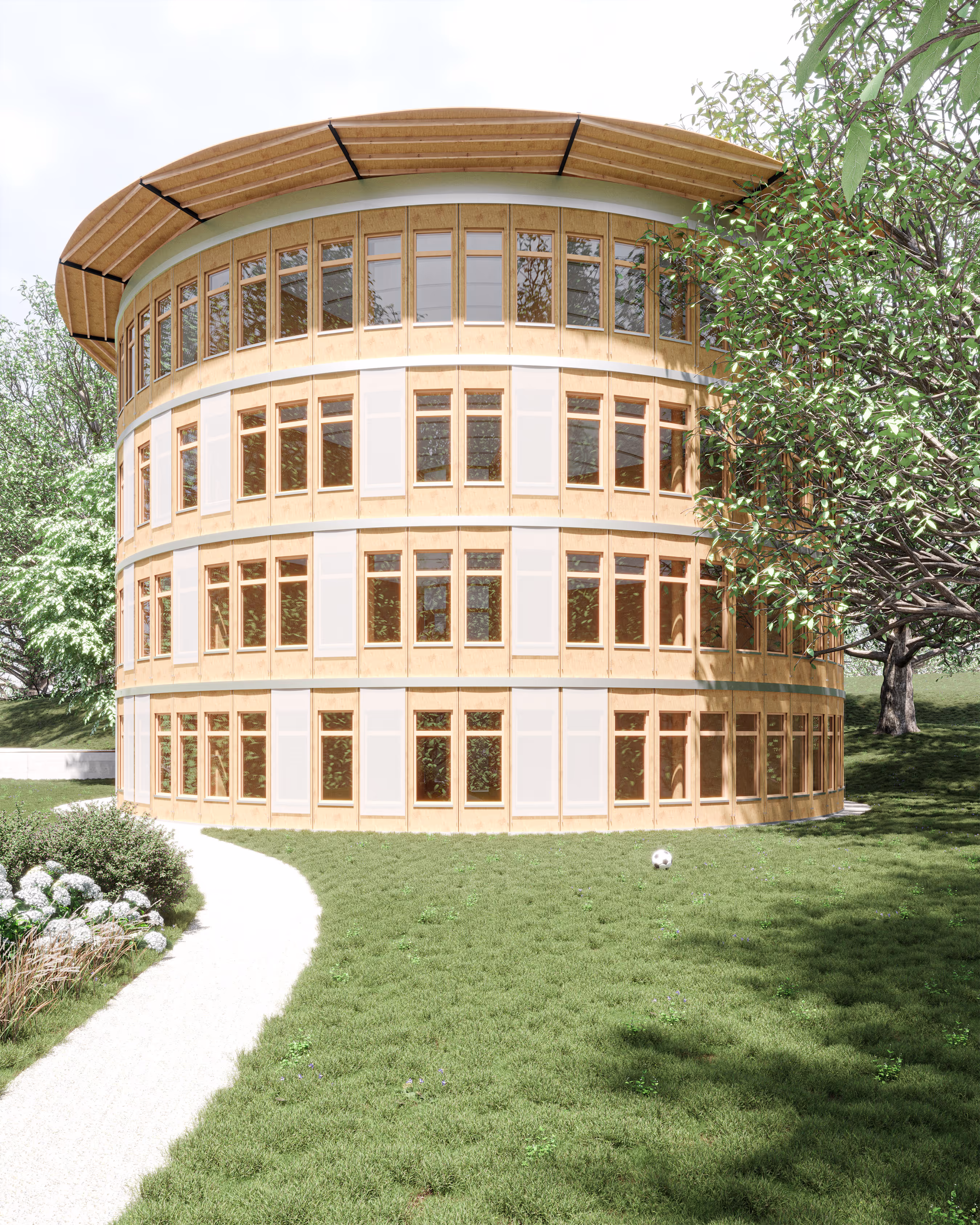 Rendering Tagesbetreuung Boppartshof, St.Gallen 'Schneggehuus'