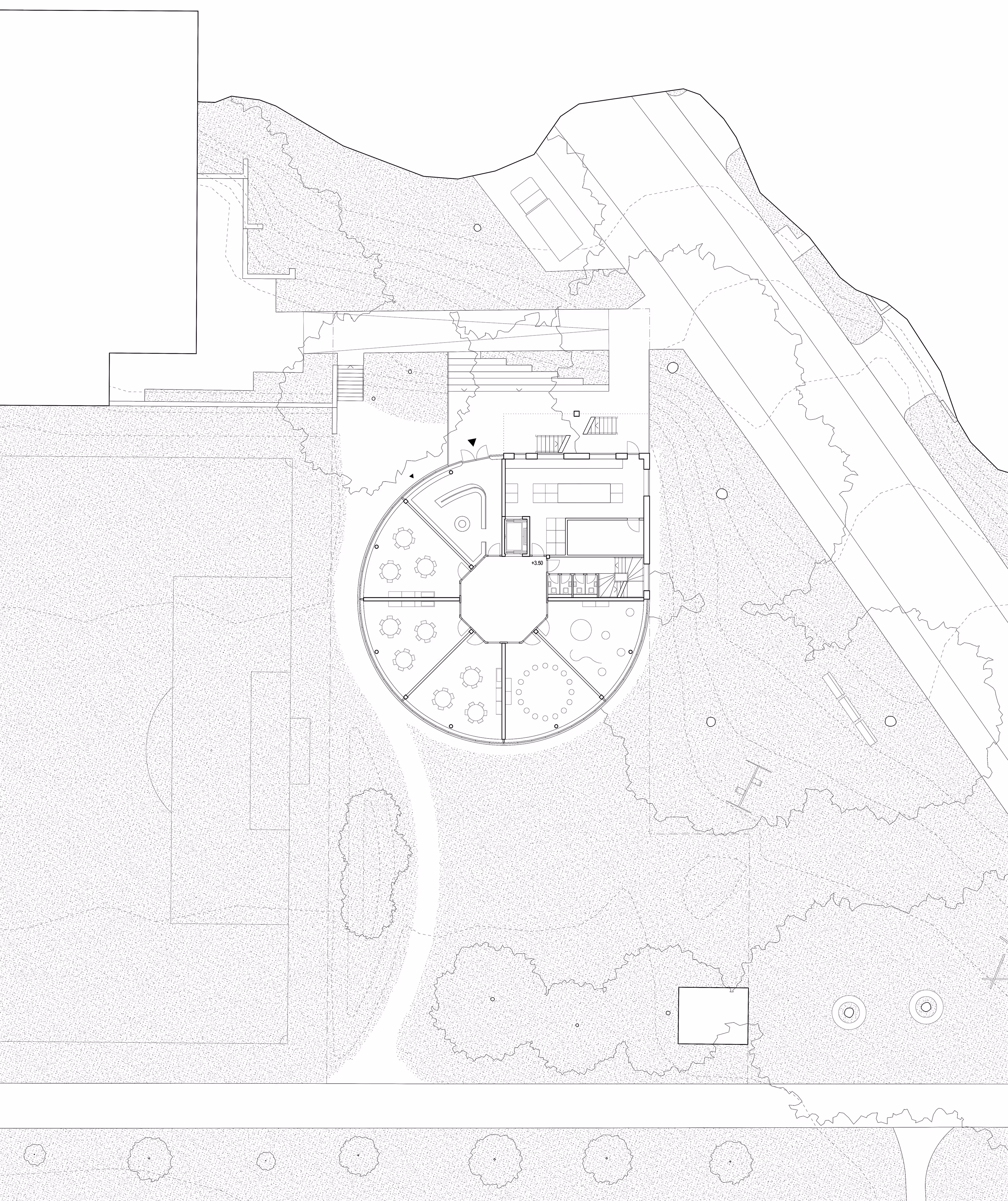 Grundriss Erdgeschoss Tagesbetreuung Boppartshof, St.Gallen 'Schneggehuus'