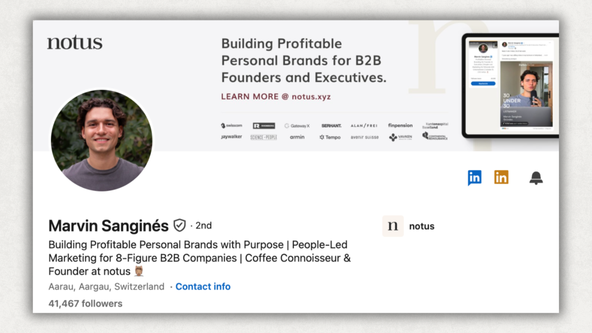 marvin-sangines-linkedin-headline-and-cover