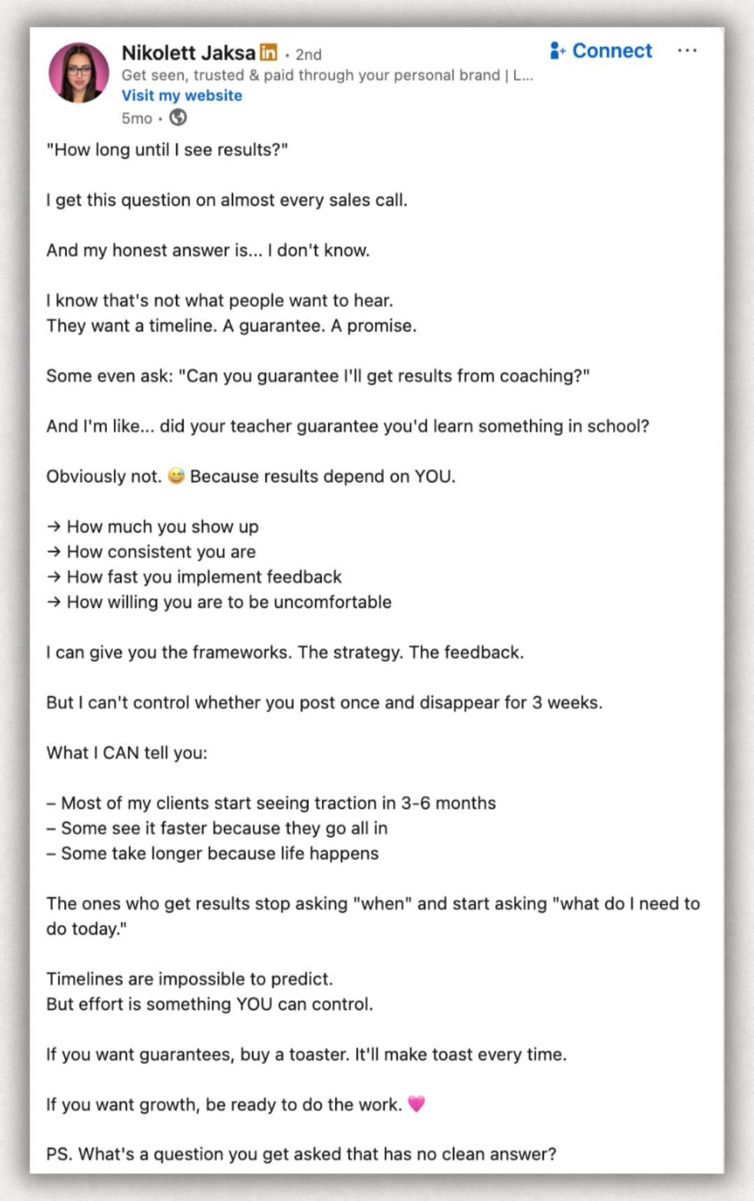 linkedin-post-example-answering-a-question-nikolett-jaksa