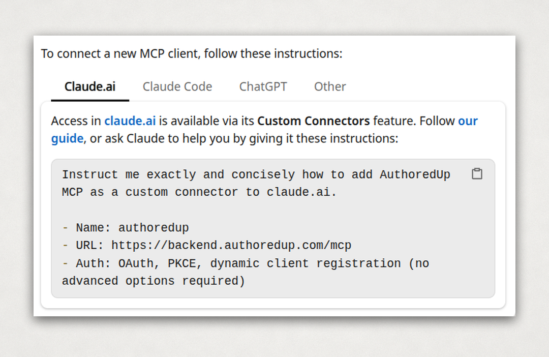 AuthoredUp MCP server URL