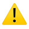 Yellow warning triangle with black exclamation mark.