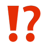 Red exclamation mark and question mark side by side, symbolizing confusion or surprise.