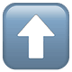 White upward arrow on a blue rounded square button.
