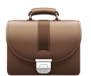 Brown leather briefcase with a silver clasp and handle.
