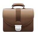 Brown leather briefcase with a silver clasp and handle.