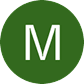 Green circular icon with a white capital letter M in the center.
