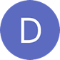 Blue circular icon with a white capital letter D in the center.