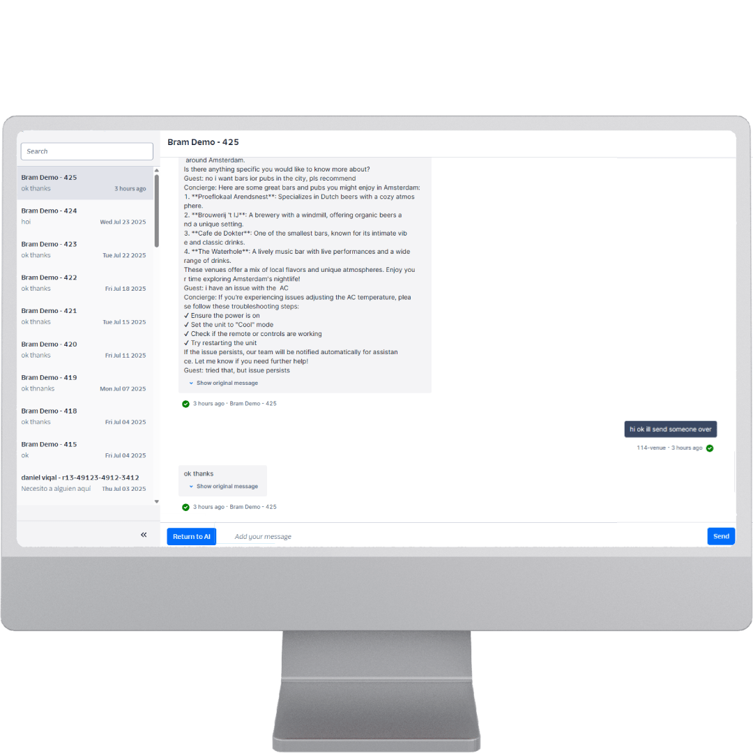 Virtual Concierge for hotel in WhatsApp