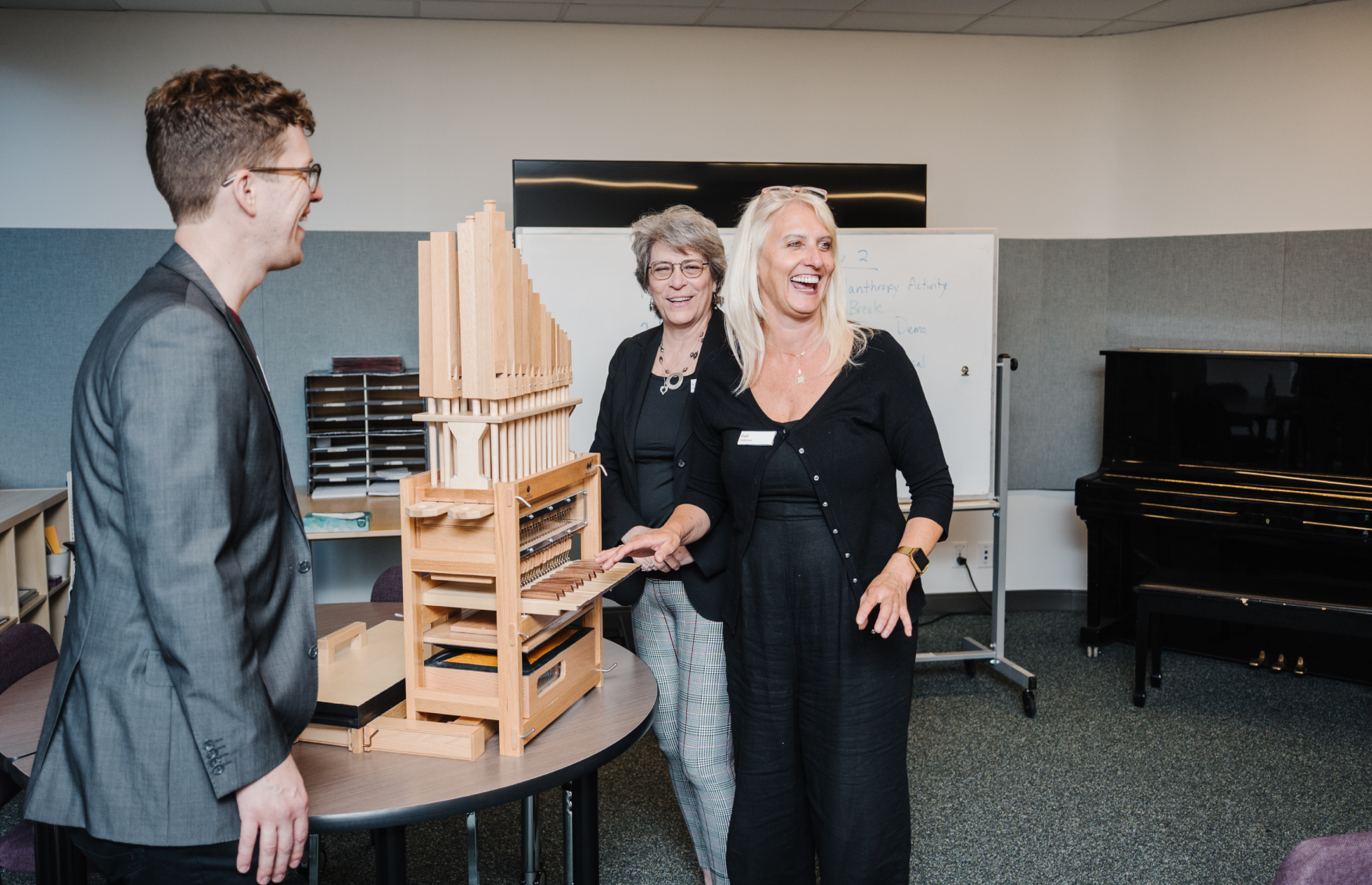 Gail Hickmore, General Supervisor for Development Permits & Inspections, City of Edmonton at the new classroom opening