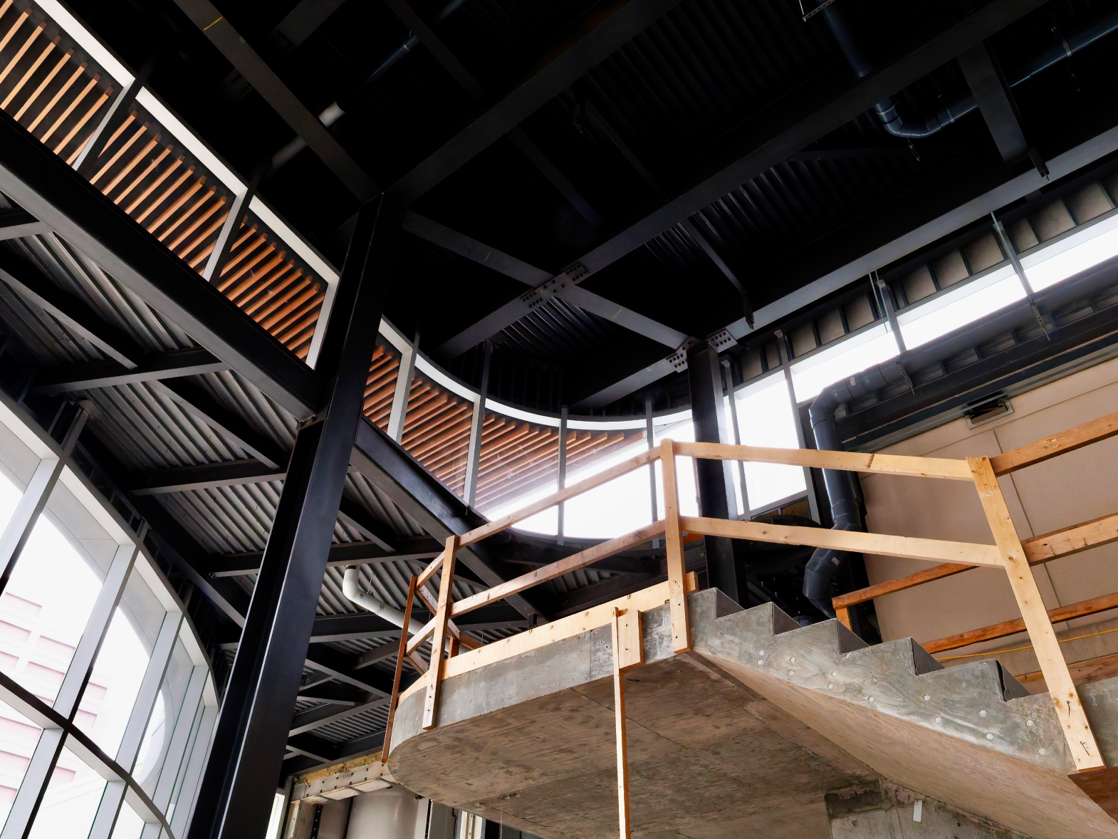 Progress on the stairs in the Winspear Expansion. Photo credit Darla Woodley.