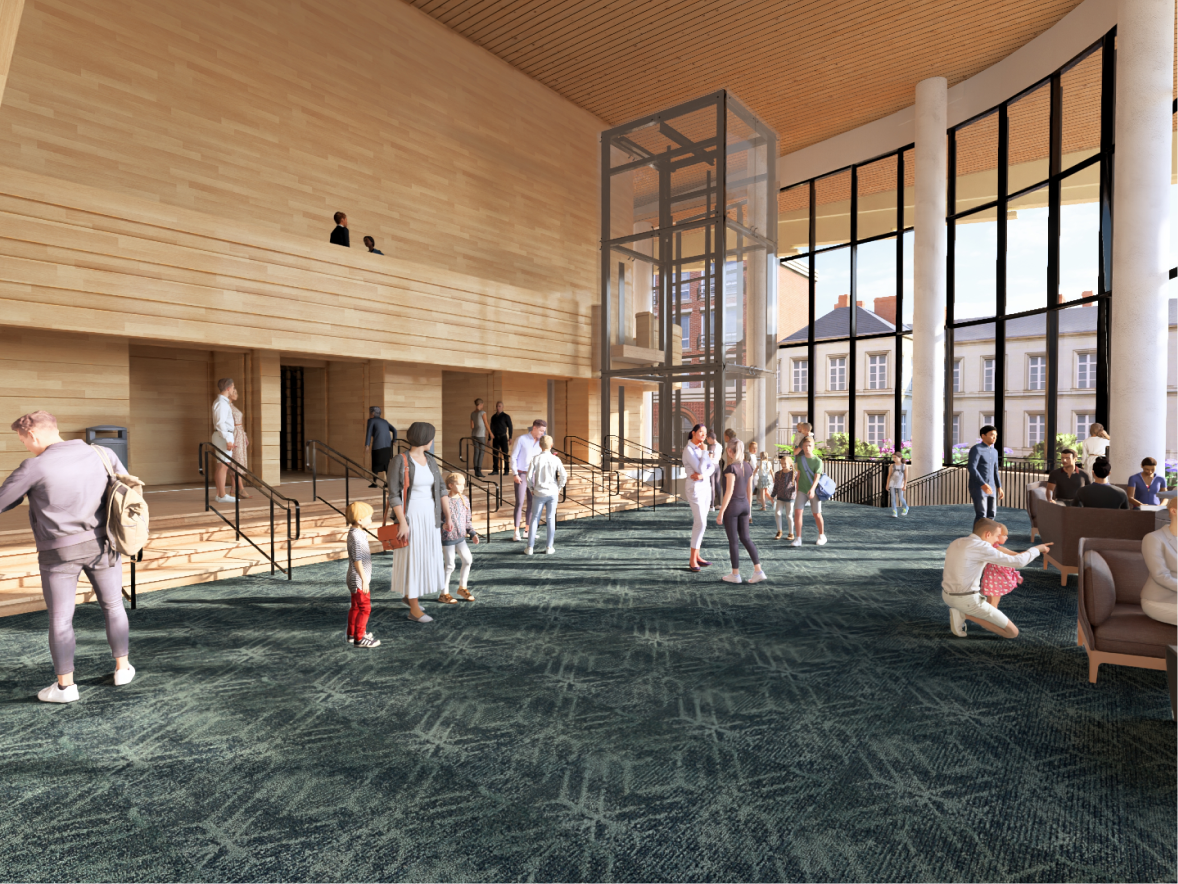 Render of the Winspear Expansion Lobby