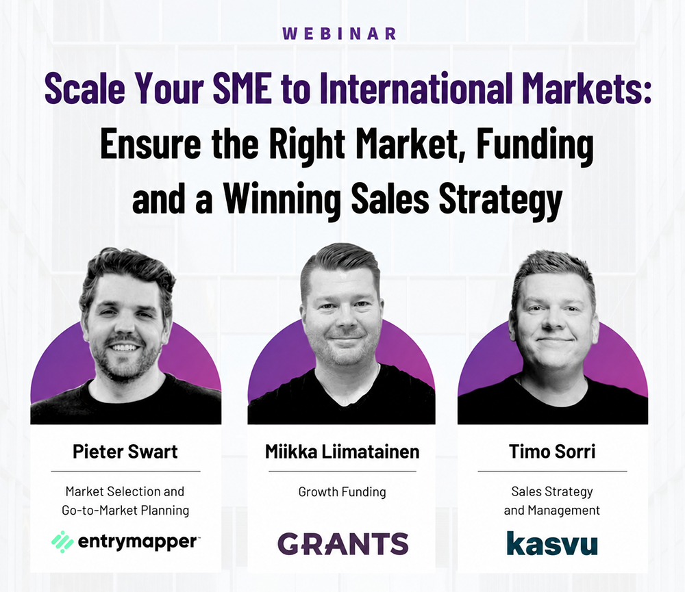 Webinar highlights: EntryMapper, Kasvu Partners and Grants Funding on scaling SMEs internationally