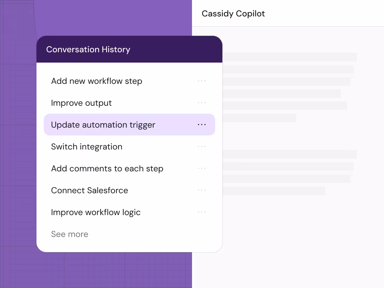 Cassidy Copilot conversation history