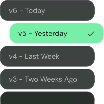 Version history showing past changes to a Cassidy Skill.