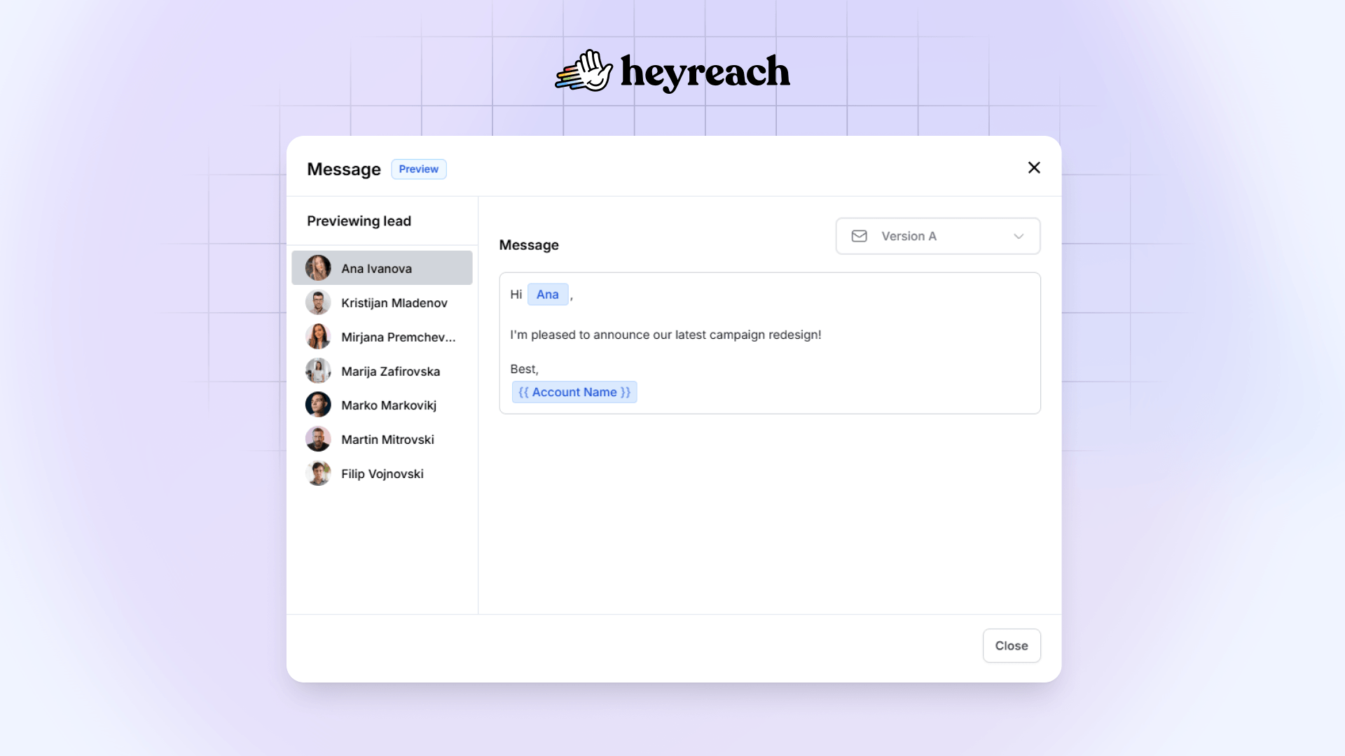 Preview message: see exactly how every message lands for each lead