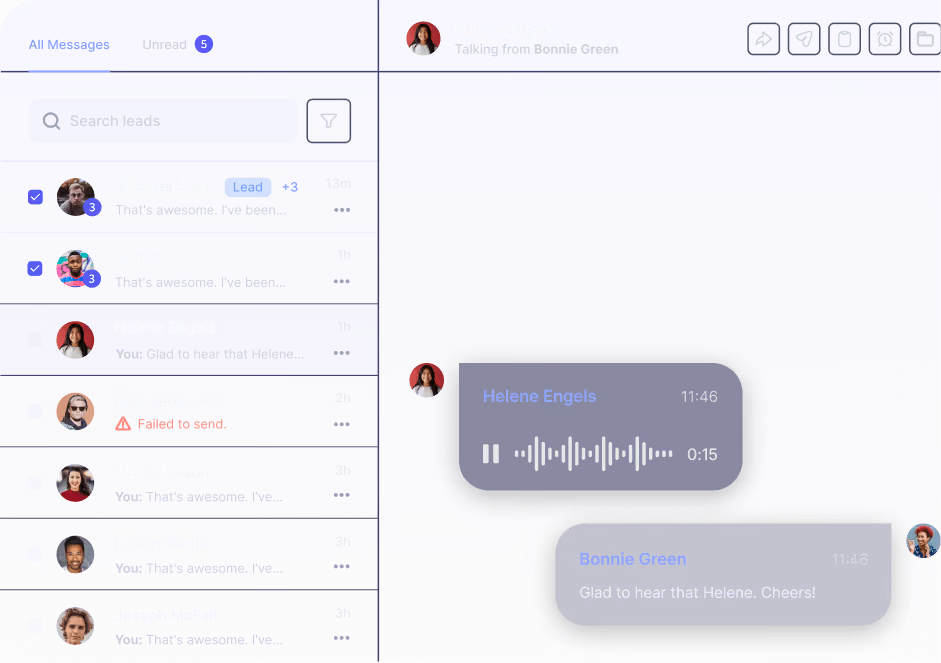 Manage replies in Heyreach Unified Inbox 