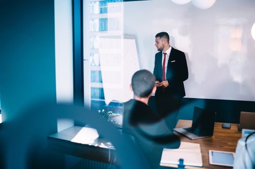 Two men in an office.