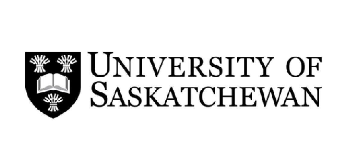 University of Saskatchewan logo featuring a shield with three wheat sheaves and an open book.