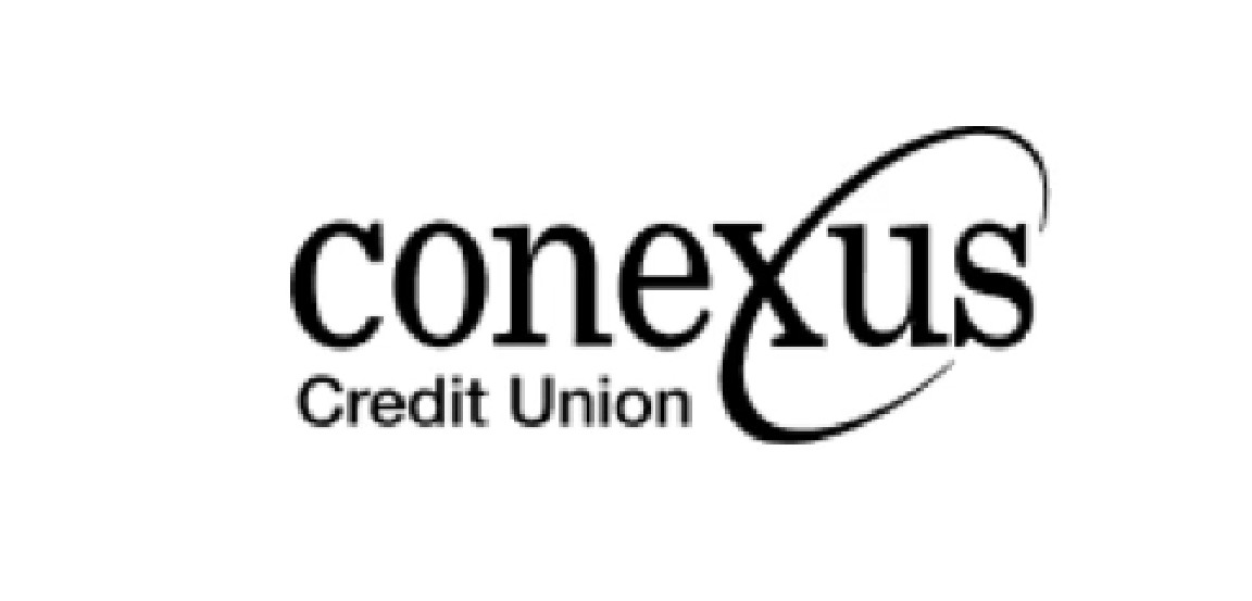 Conexus Credit Union logo with a stylized swoosh encircling part of the word conexus.