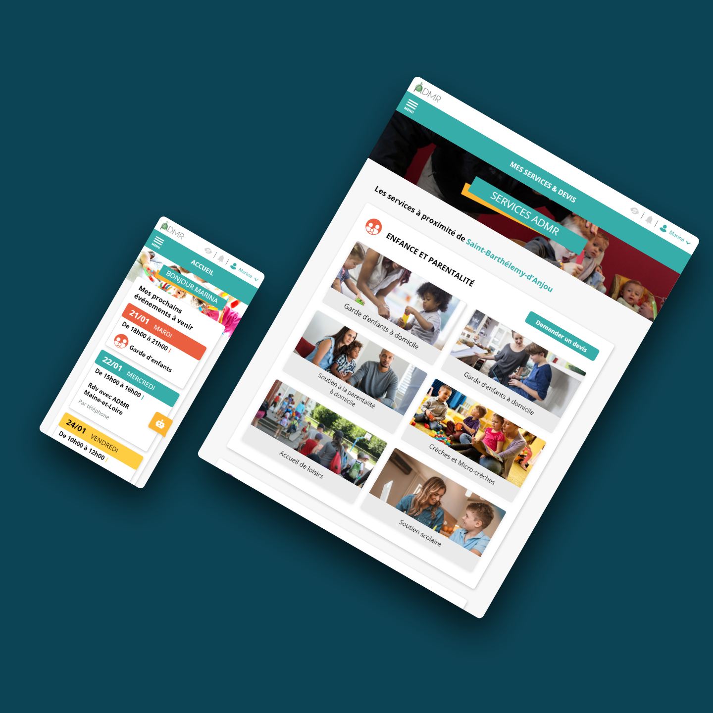 Mobile and desktop view of ADMR platform.
