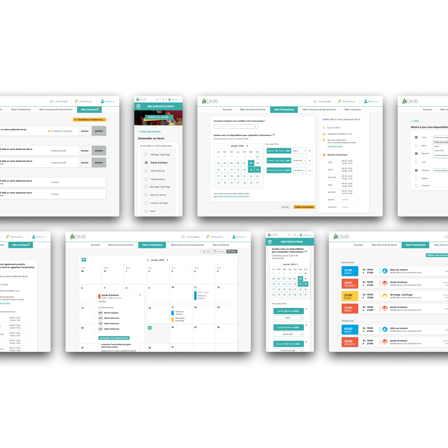 Mobile and desktop views of optimized online forms addressing staff delays in handling customer requests.