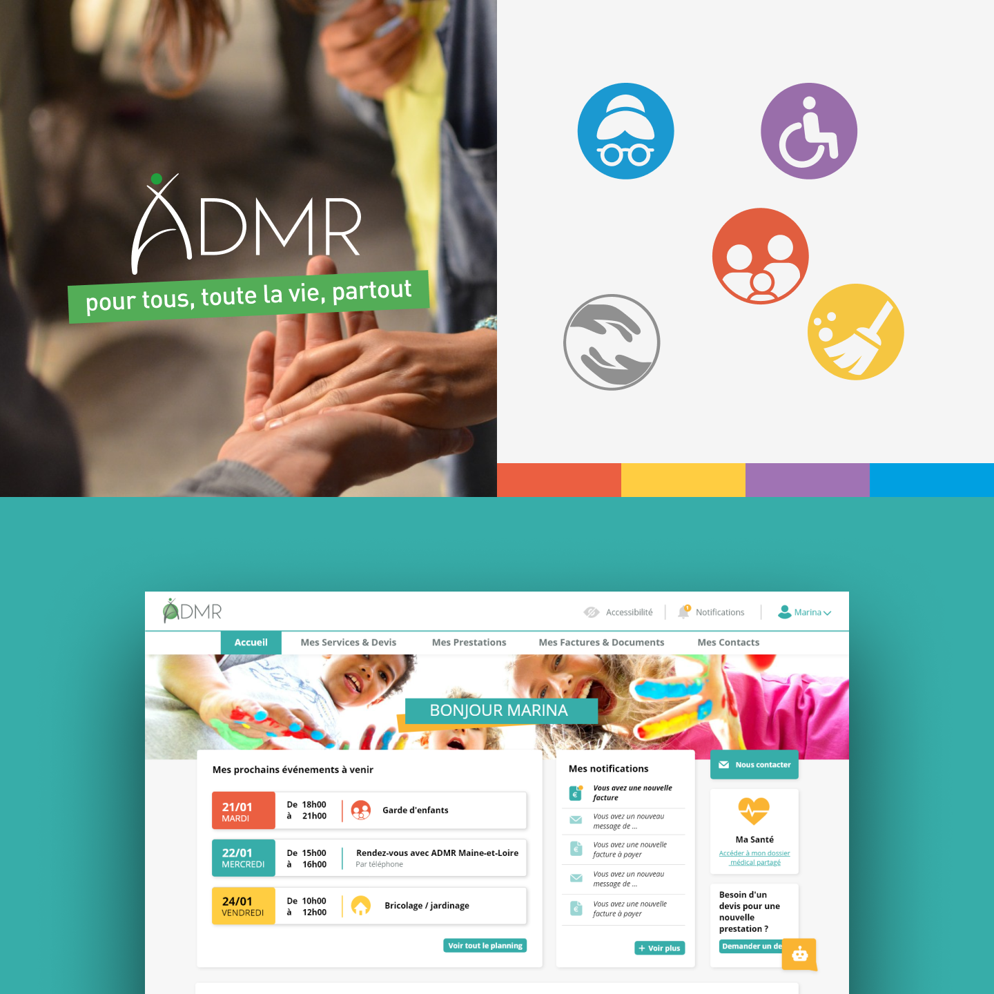 Visual Identity of ADMR Services and digital platform