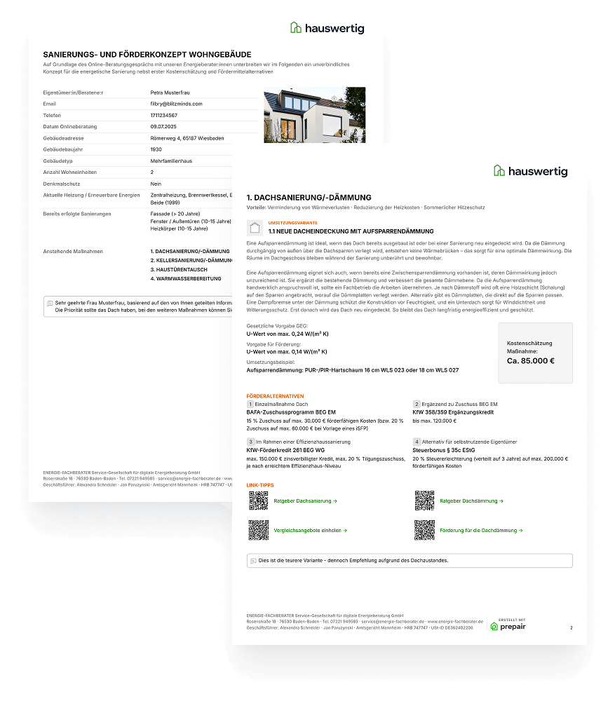 Website of a home improvement company featuring two documents outlining services and project information.