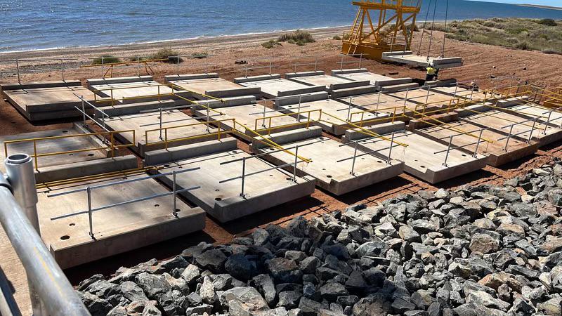 Concrete Precast elements at a construction site