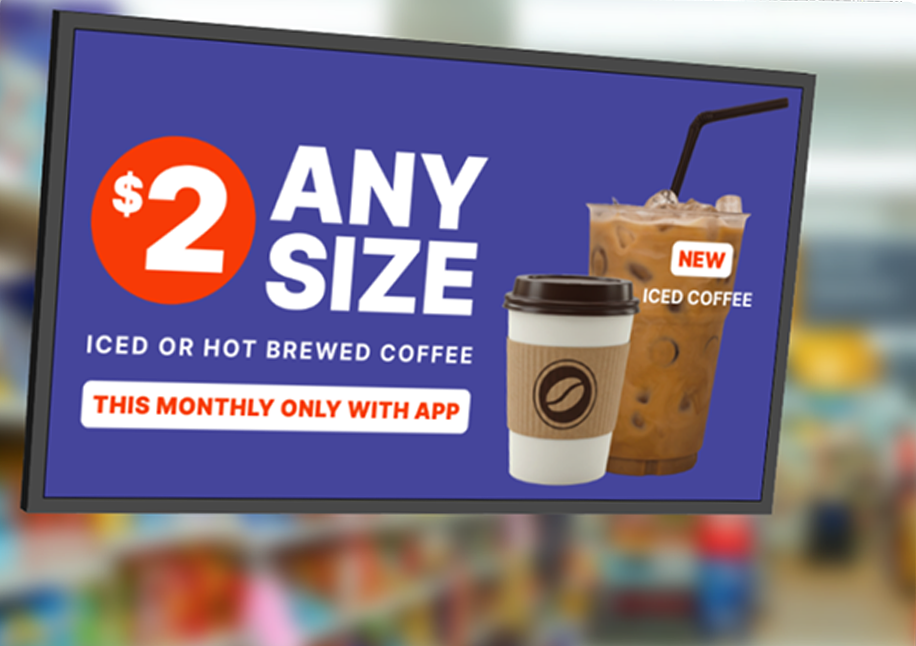 Screen showing signage