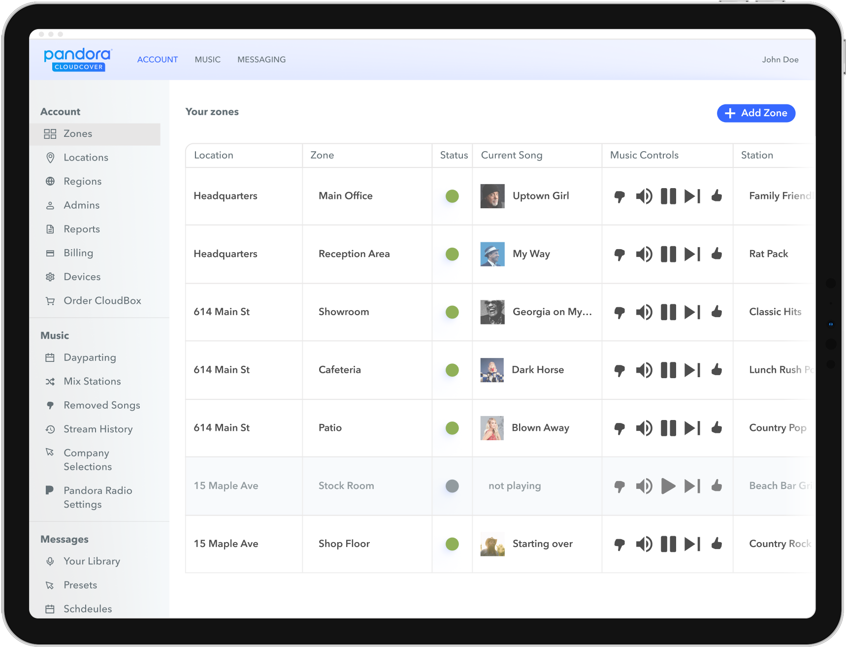 Screenshot of CloudCover dashboard