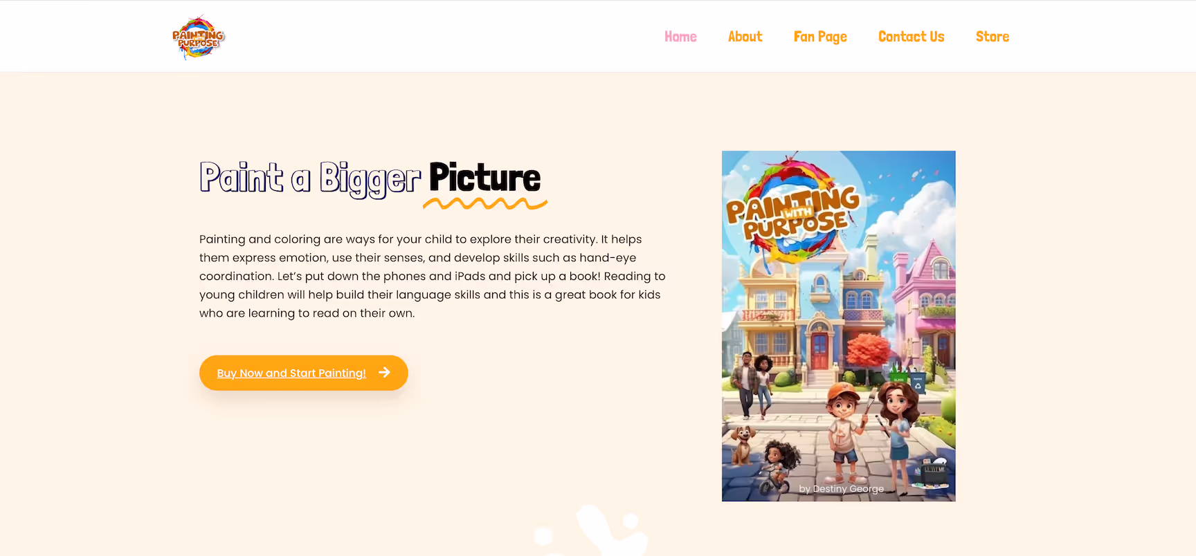 Painting with Purpose website, optimized and edited by WebJerm