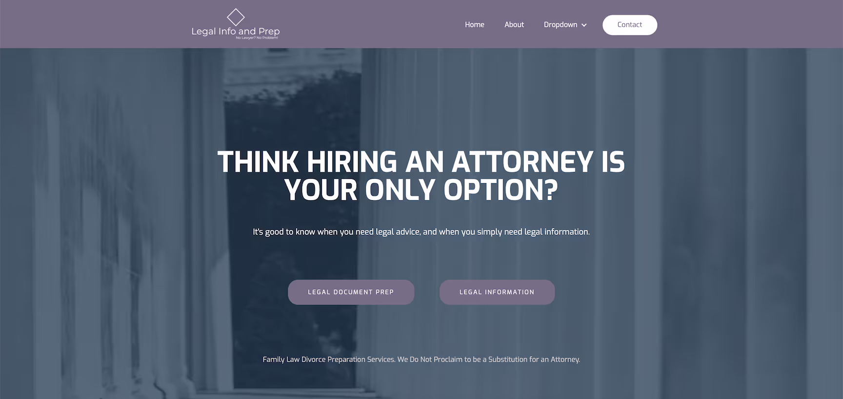 Legal info and Prep Website Created By WebJerm