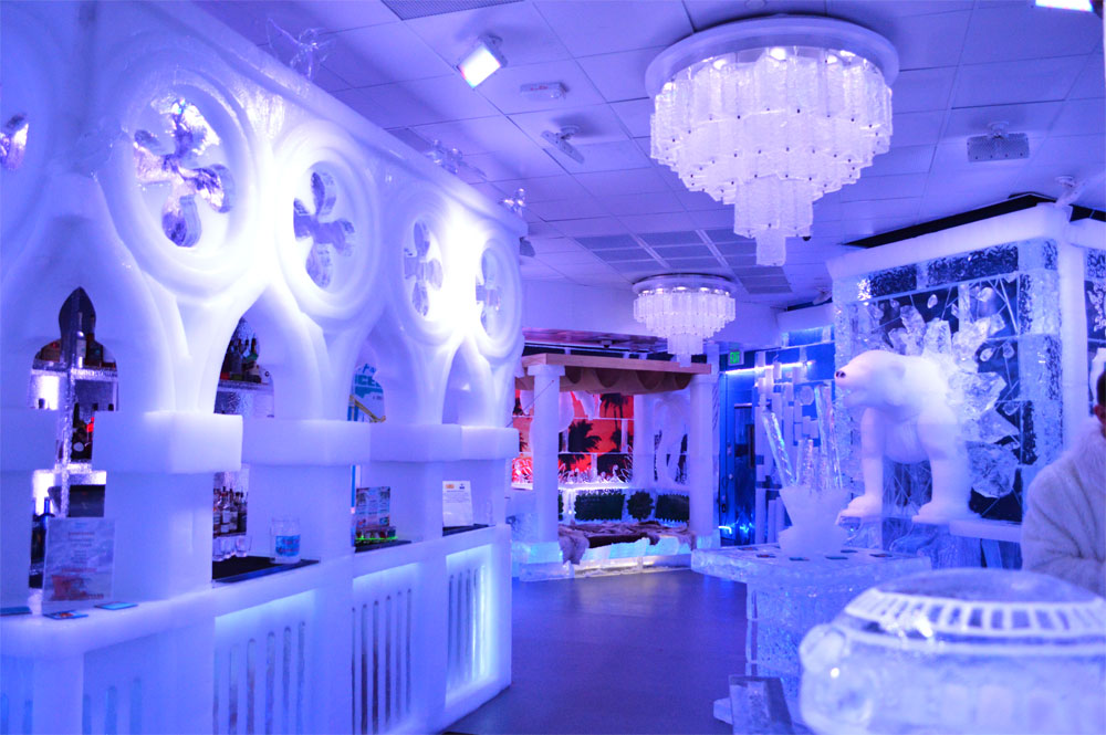 Minus5 Ice Bar carved ice bar interior at The Venetian Las Vegas