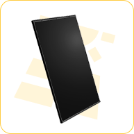 All black solar panel in front of icon