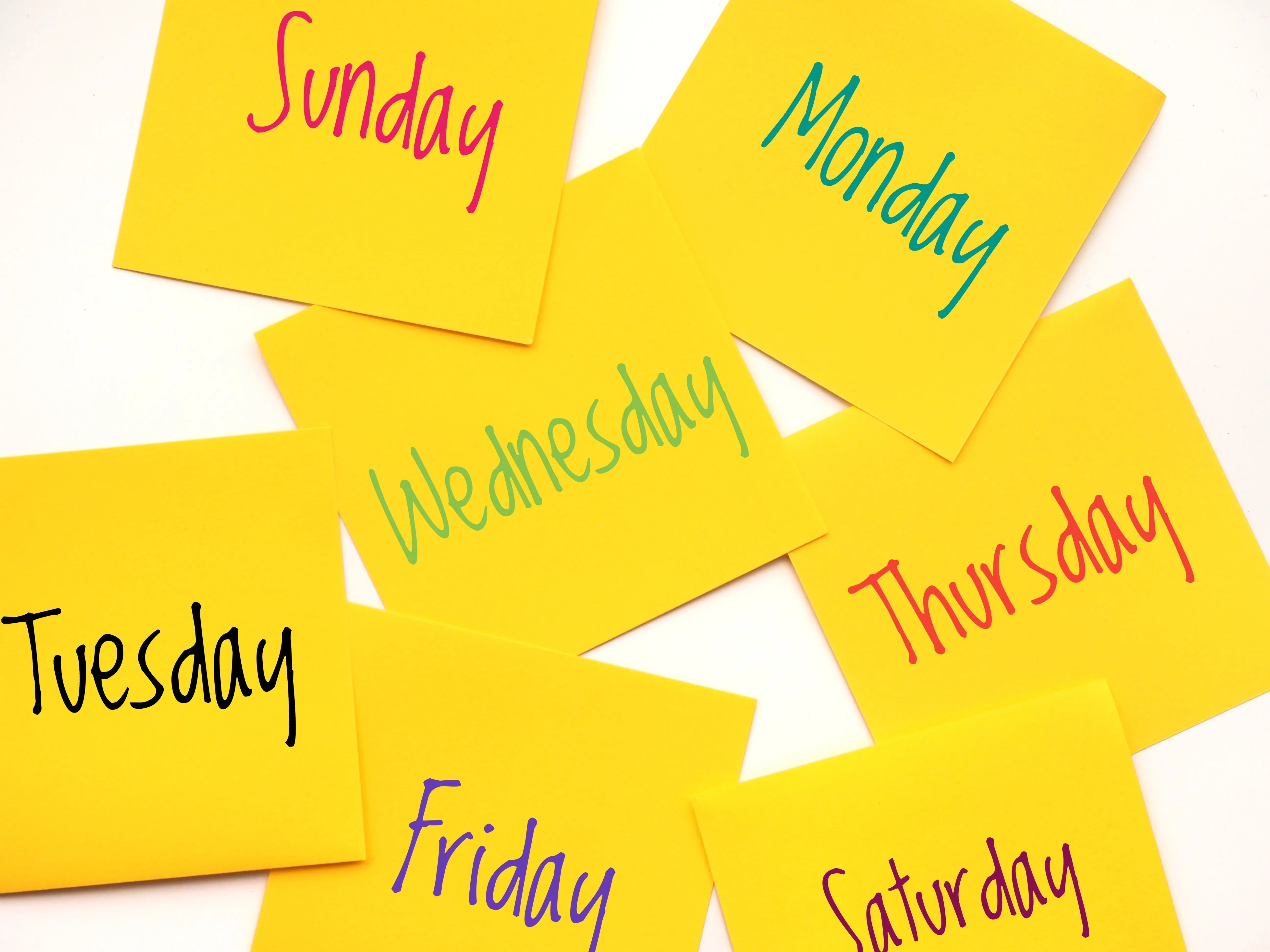 Jour de la Semaine en Anglais - Apprendre tous les Jours en Anglais