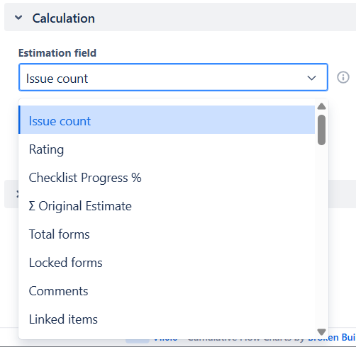 Estimation field set up for Kanban Cumulative Flow chart in Jira
