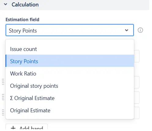 Custom estimation field in the Cumulative flow diagram for Epics