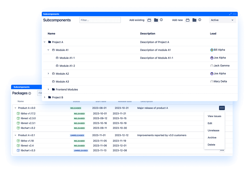 Subcomponents for Jira