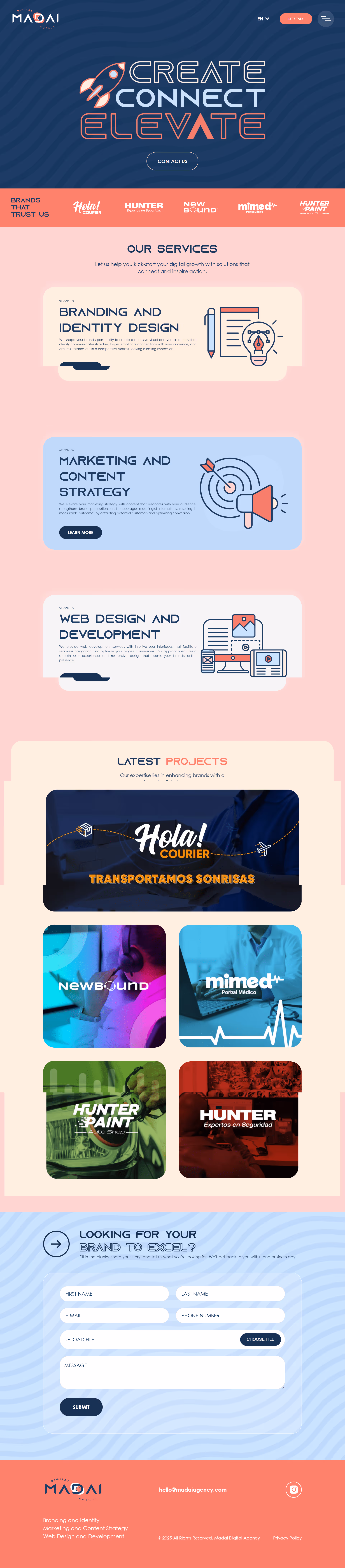 Madai Website Homepage Wireframe