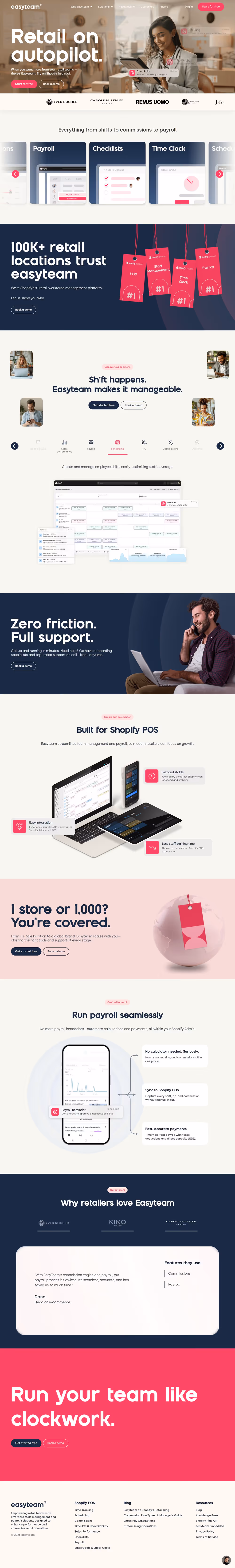 Retail workforce management SaaS website design for Shopify platform by RSA Creative Studio built on Webflow
