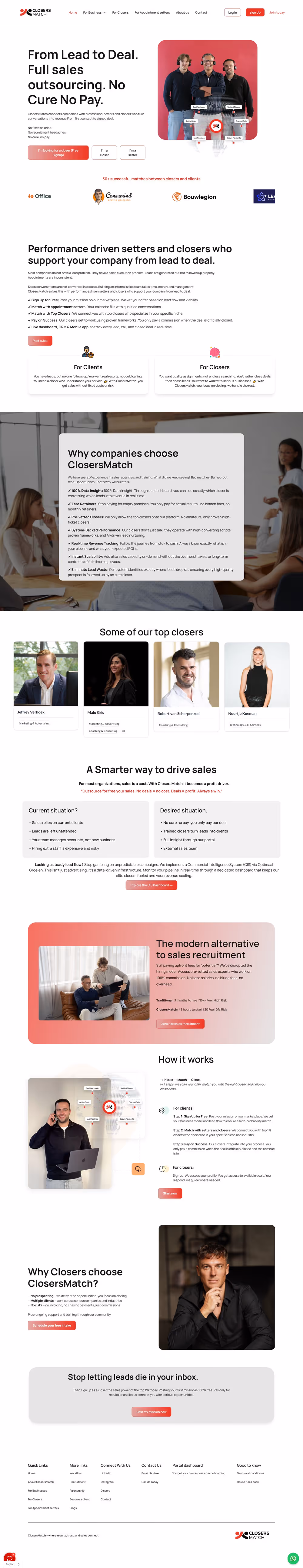 B2B sales outsourcing platform website design by RSA Creative Studio