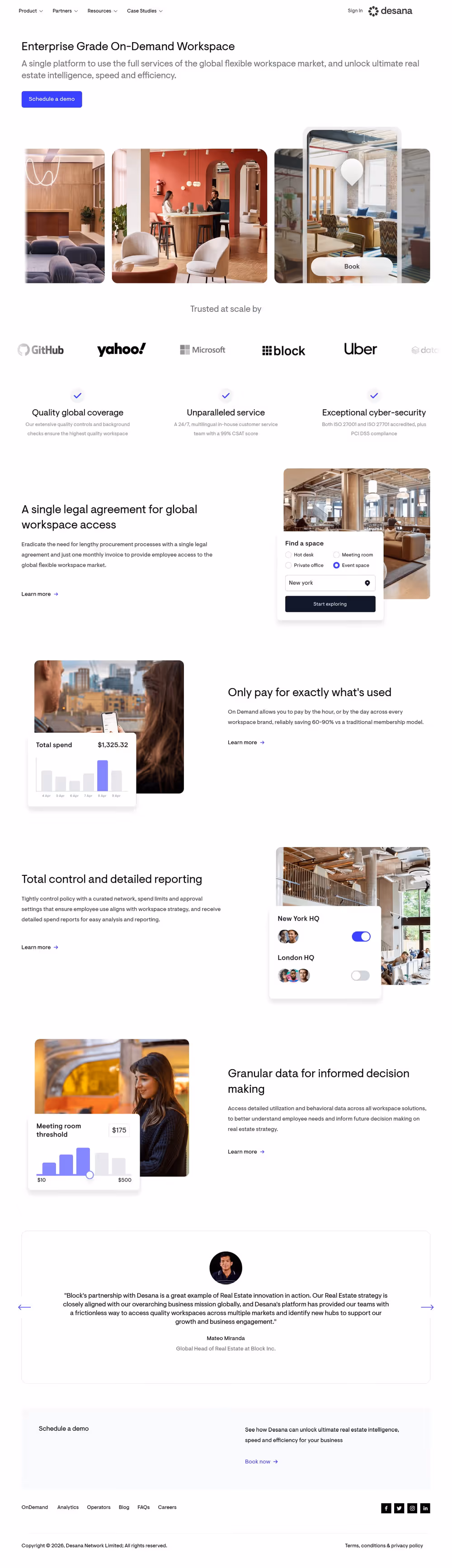 Enterprise workspace management SaaS website design by RSA Creative Studio built on Webflow
